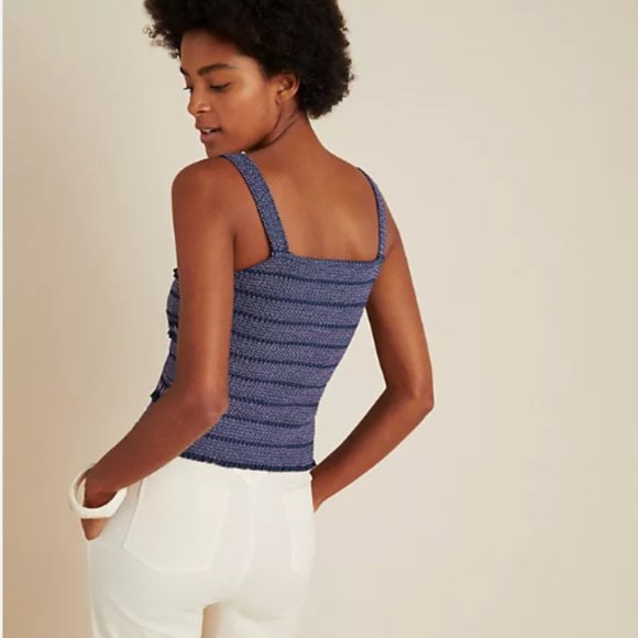 NWT Anthropologie smocked embroidered tank top - Picture 2 of 6